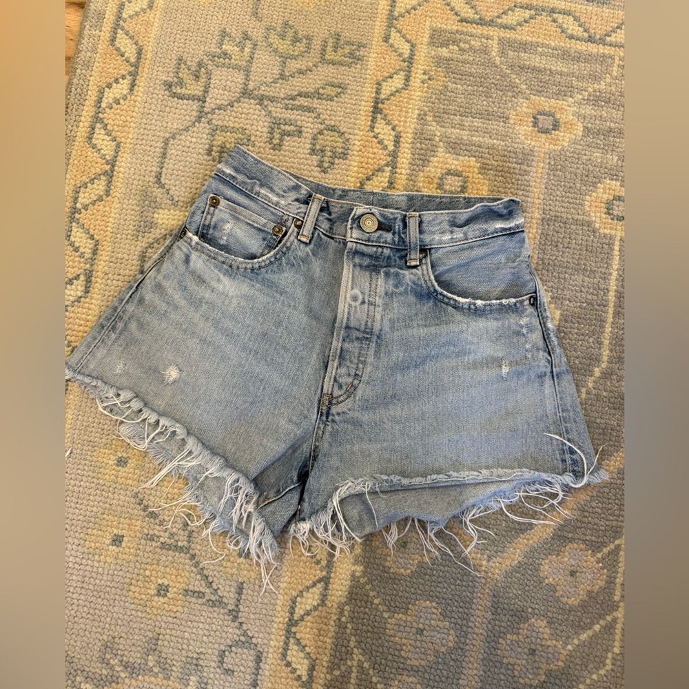 Moussy Light Blue Jean Shorts